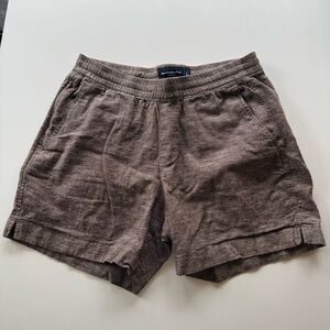 Men's Brown Linen Blend Shorts
